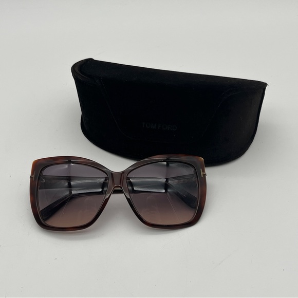 Tom Ford Irina Women's Brown Gradient Cat Eye Sunglasses - Picture 12 of 14